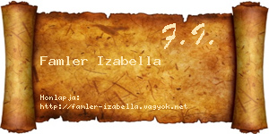 Famler Izabella névjegykártya